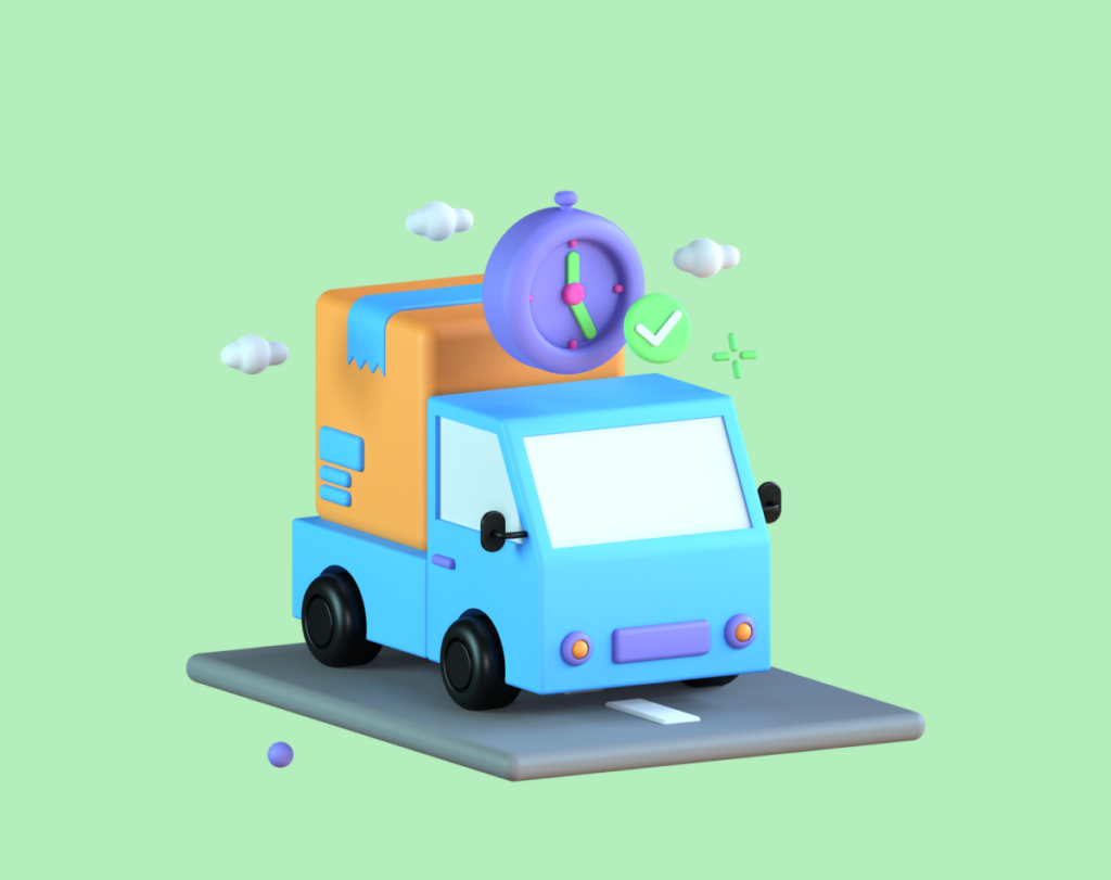 3D Illustrasjon av en fraktbil