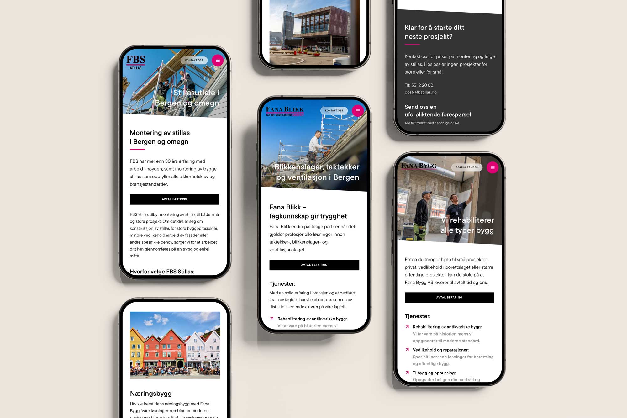 Wordpress multisite from Fana blikk displayed on mobile